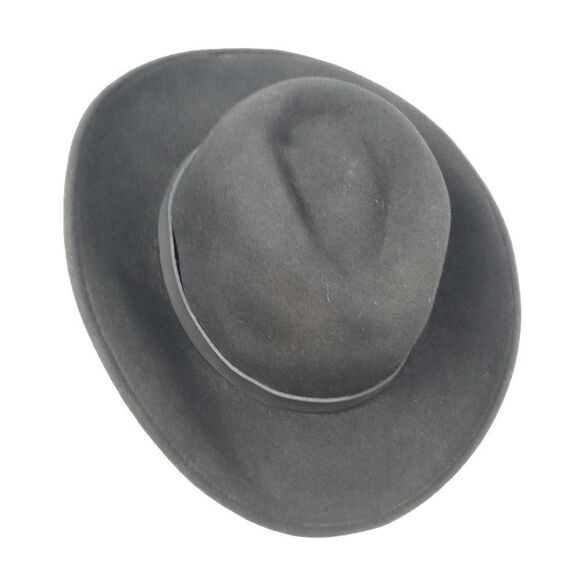 Stefeno 100% wool black fedora hat size XL - Picture 3 of 6